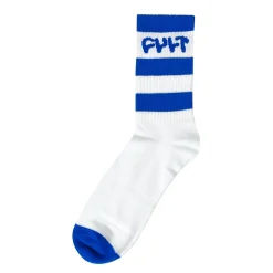 Stripe Logo Socks / blue
